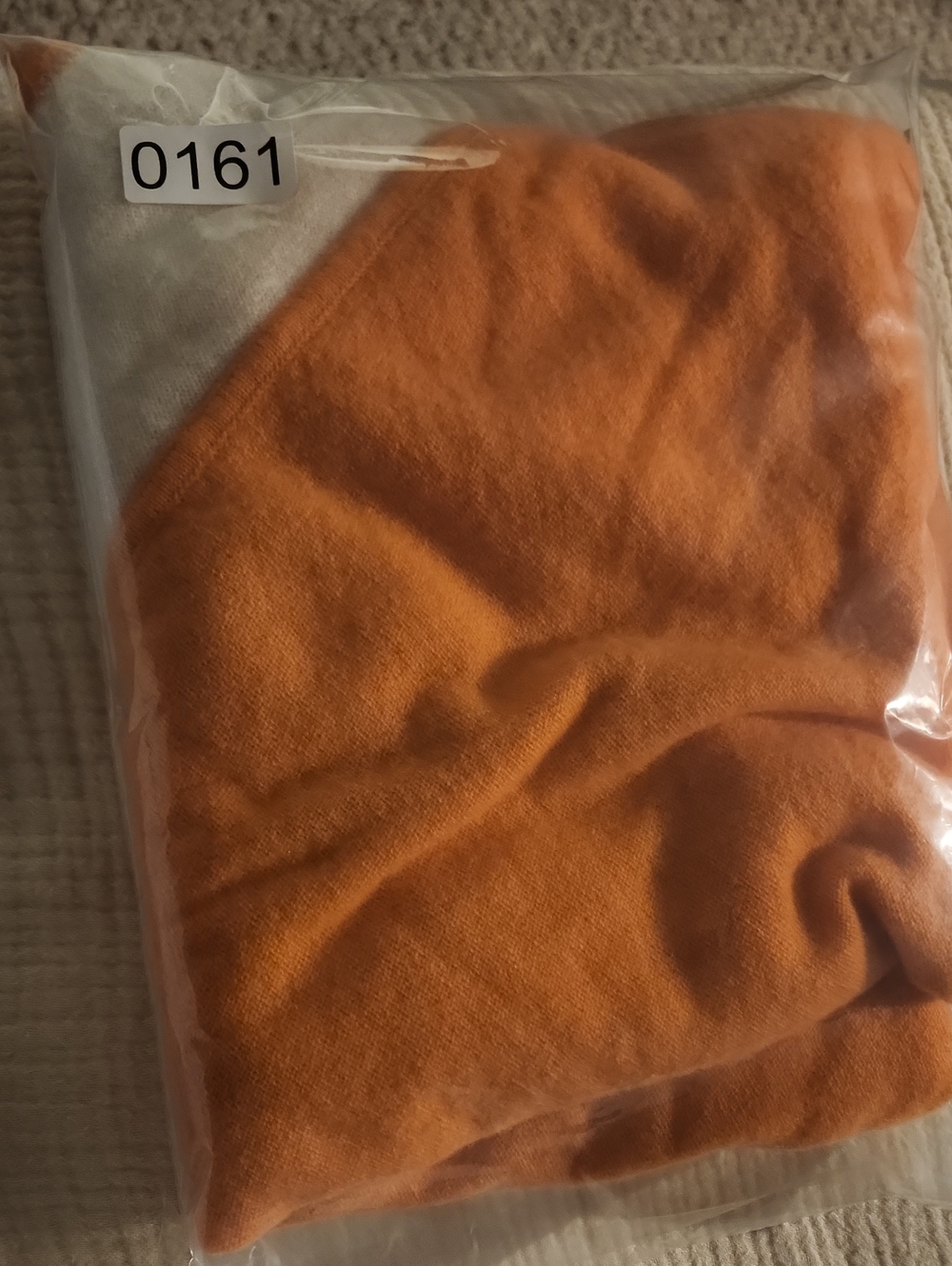 J. McLaughlin Orange Knit Scarf with Blue Label - Picture 7 of 7